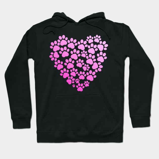 Valentine's pattern - heart from paws Hoodie by Hujer